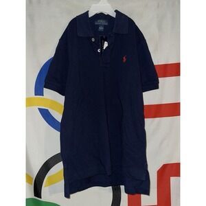 NWT Polo Ralph Lauren Shirt Boys Small Navy Blue Embroidered Cotton